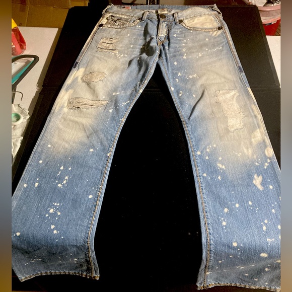 SOLD! Rare! 🇺🇸 Ricky Super T in “AZUL SAIL AWAY” wash True Religion size 31x34 - Picture 5 of 9
